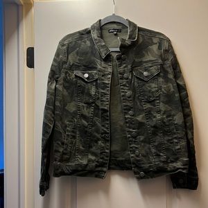 army patterned denim jacket